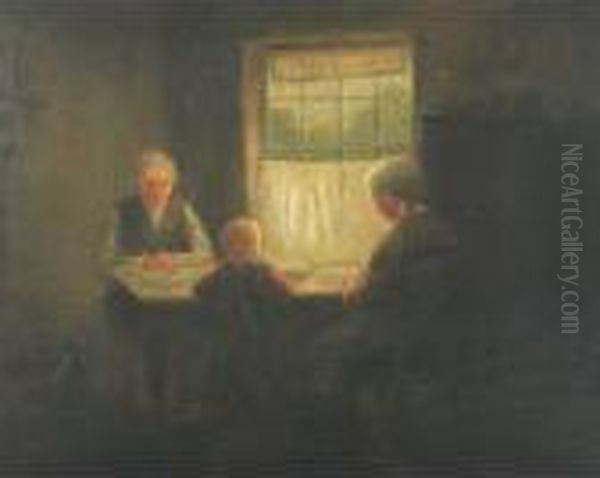 The Family Meal Oil Painting by Jozef Israels