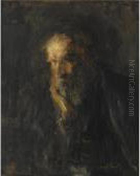 Portrait Of An Old Man Oil Painting by Jozef Israels