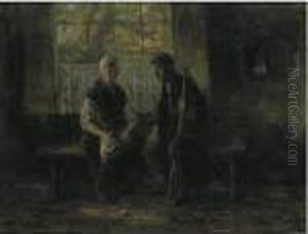 Courtship Oil Painting by Jozef Israels