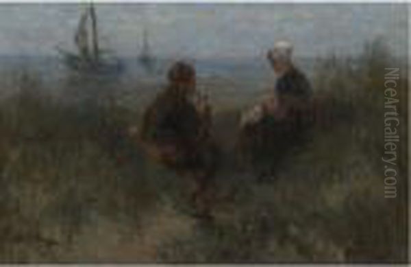 On The Dunes Oil Painting by Jozef Israels