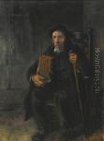 Jew With A Book Oil Painting by Jozef Israels