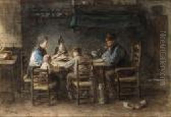 Het Middagmaal Oil Painting by Jozef Israels