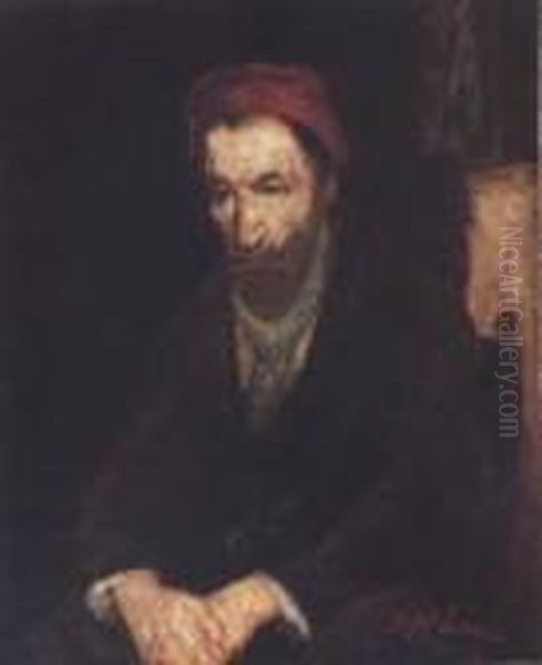 Jewish Man Oil Painting by Jozef Israels