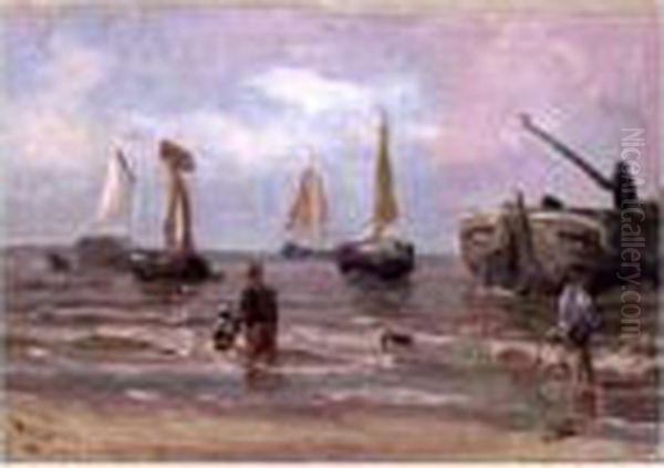 The Return Of The Fisherboats Oil Painting by Jozef Israels