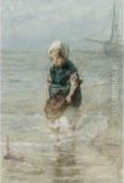 The Toy Boat Oil Painting by Jozef Israels