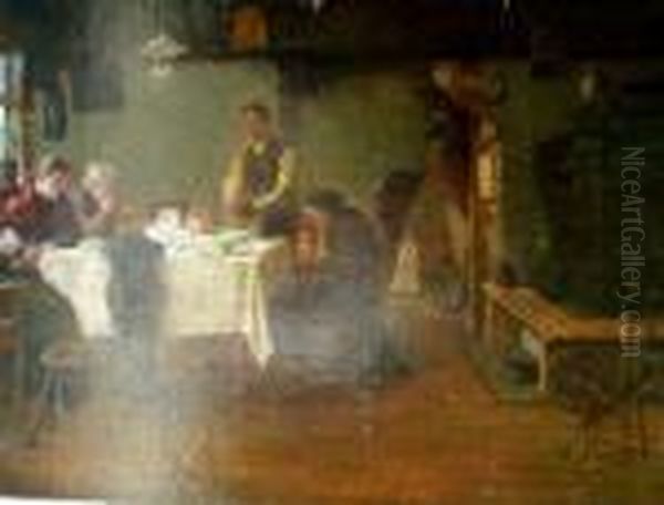 A Frugal Repast Oil Painting by Jozef Israels