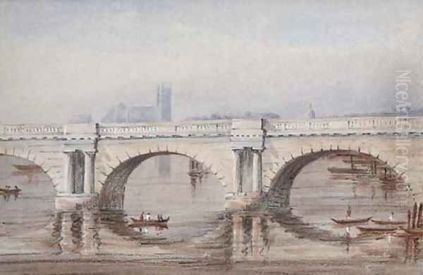 Old Waterloo Bridge Oil Painting by Elizabeth Byam Martin