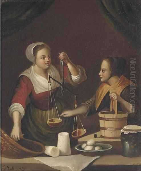 Balancing the scales Oil Painting by Gabriel Metsu