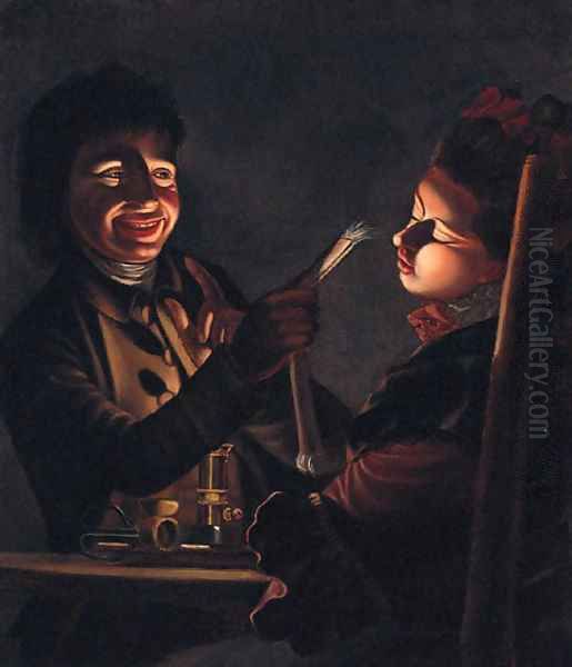 Children playing with a Candle Oil Painting by Henry Robert Morland