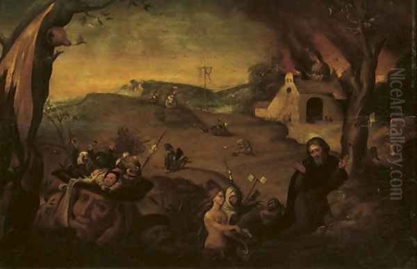 The Temptation of Saint Anthony Oil Painting by Jan Mandijn