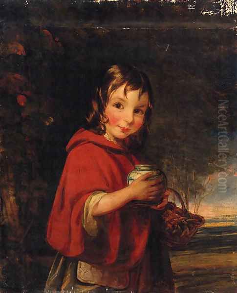 Little Red Riding Hood Oil Painting by Of William Mulready