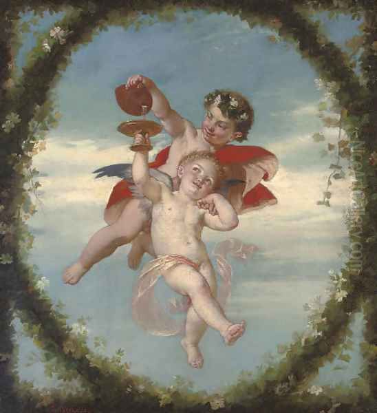 An allegory of plenty Oil Painting by Alexis-Joseph Mazerolle