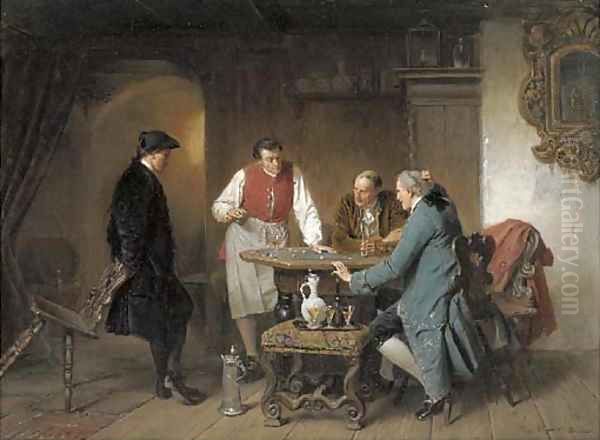 The gamblers Oil Painting by Joseph Munsch