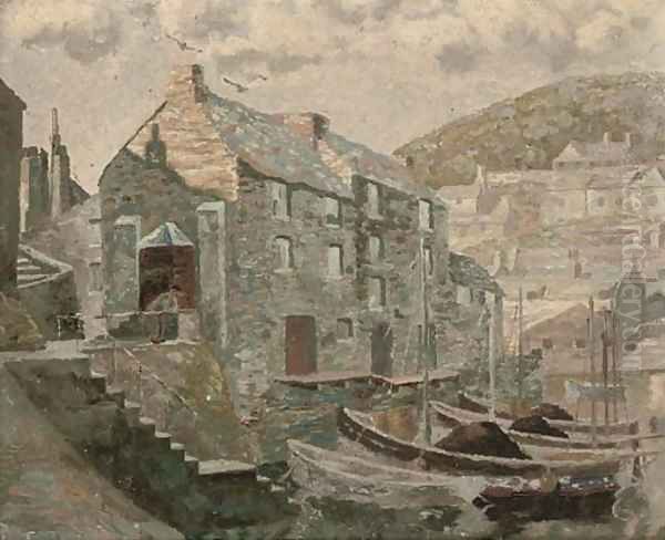 Inner Harbour, Polperro, Cornwall Oil Painting by Thomas Corson Morton