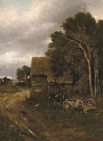 Unharnessing the cart at dusk Oil Painting by Anton Mauve