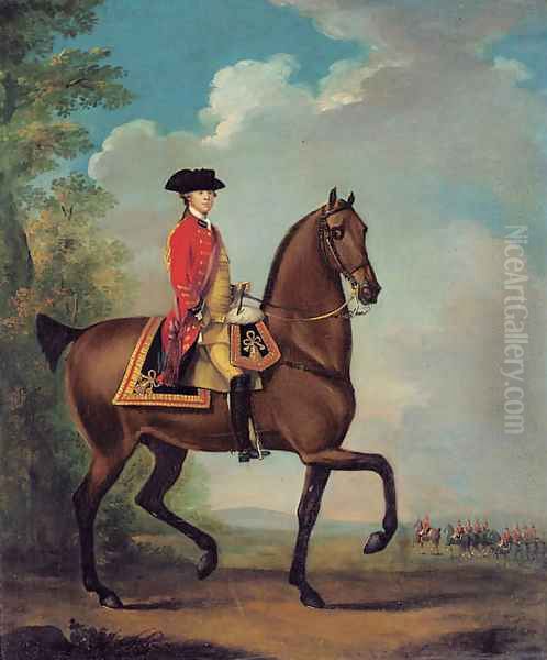 Equestrian portrait of Richard Hilary Taylor Oil Painting by David Morier