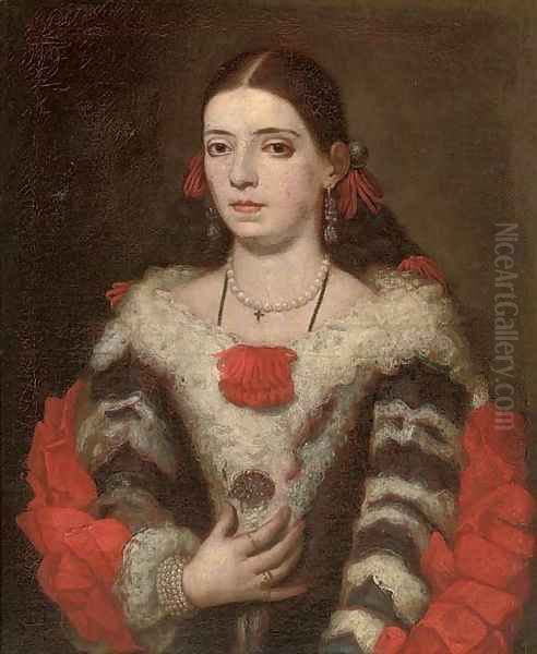 Portrait of a lady Oil Painting by Juan Carreno De Miranda