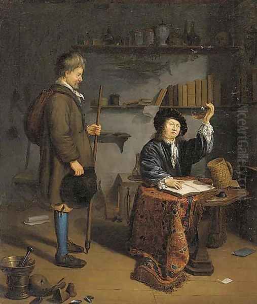 The Doctor's surgery Oil Painting by Michiel van Musscher