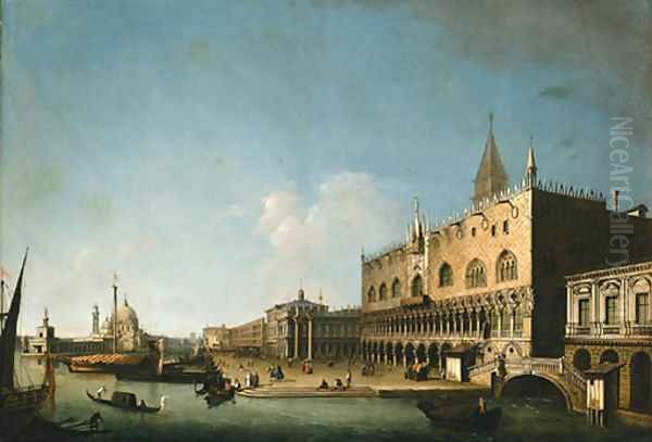 The Molo looking West with the Ducal Palace and the Piazzetta, Venice Oil Painting by William James Muller