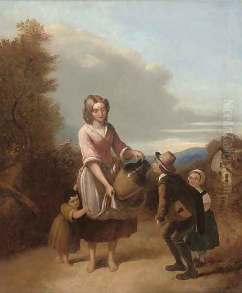 Refreshment along the way Oil Painting by William Mulready