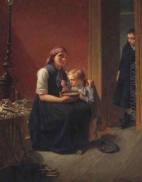 The Hot Soup Oil Painting by Friedrich Wilhelm Heinrich Martersteig