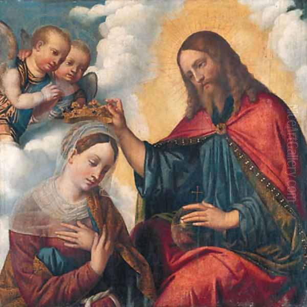 The Coronation of the Virgin Oil Painting by Luca Mombello