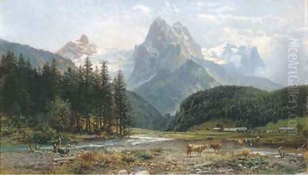 The Rosenlauigletscher, Switzerland Oil Painting by Bernhard Muthlig