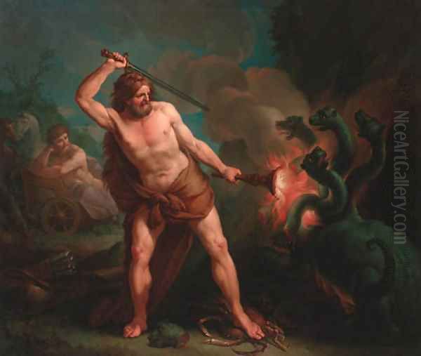 Hercules and the Lernaean Hydra Oil Painting by Francesco Manno