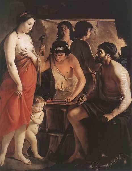 Venus at the Forge of Vulcan 1641 Oil Painting by Le Nain Brothers