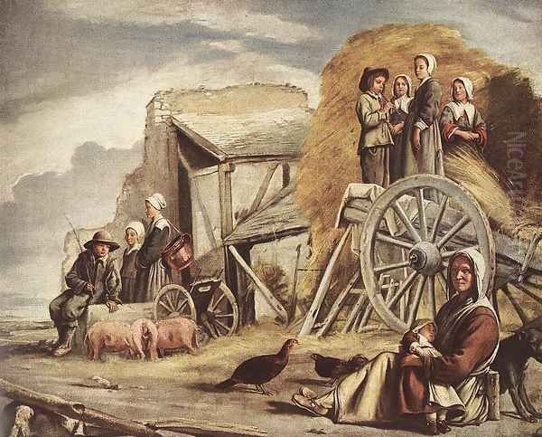 The Cart or Return from Haymaking Oil Painting by Le Nain Brothers