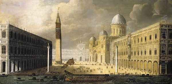 A View of Venice Oil Painting by Francois de Nome (Monsu, Desiderio)