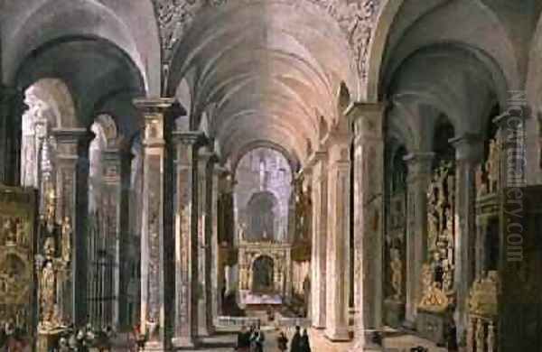 Interior of a Church Oil Painting by Francois de Nome (Monsu, Desiderio)