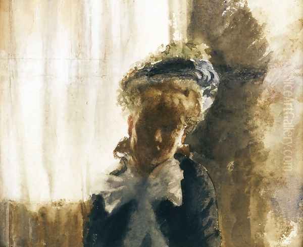 Face Oil Painting by Giuseppe de Nittis