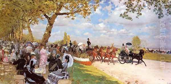 Return from the Races Oil Painting by Giuseppe de Nittis