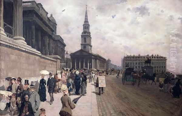 The National Gallery, London Oil Painting by Giuseppe de Nittis