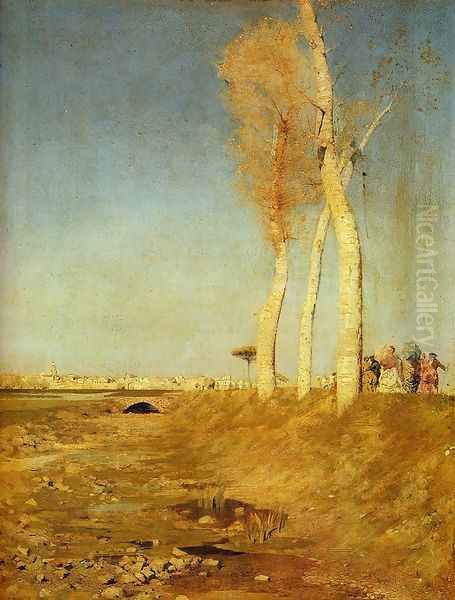 I Pioppi Oil Painting by Giuseppe de Nittis