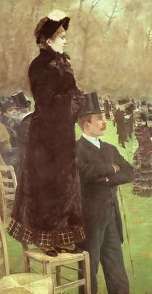 The Races at Auteuil, Paris Oil Painting by Giuseppe de Nittis