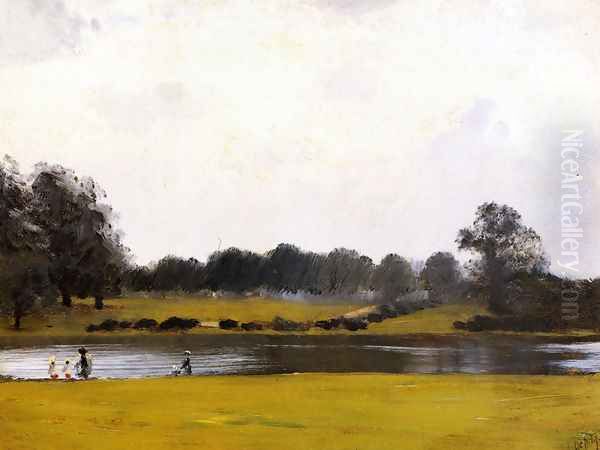 The Serpentine, Hyde Park, London Oil Painting by Giuseppe de Nittis