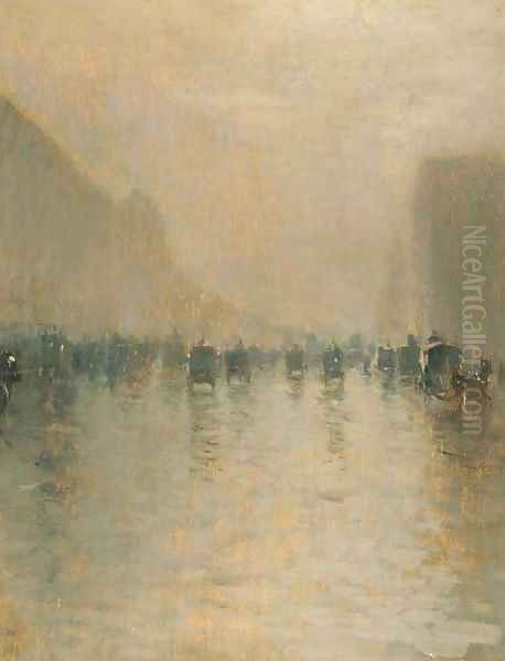 Giorno di nebbia a Londra (Foggy day in London) Oil Painting by Giuseppe de Nittis