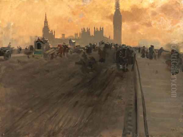 Westminster Bridge II Oil Painting by Giuseppe de Nittis