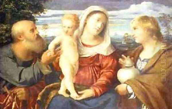 Sacra Conversazione Oil Painting by Palma Vecchio (Jacopo Negretti)