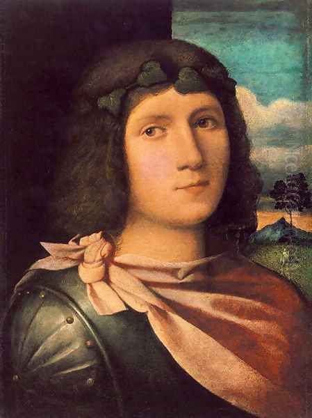 Portrait of a Young Man Oil Painting by Palma Vecchio (Jacopo Negretti)