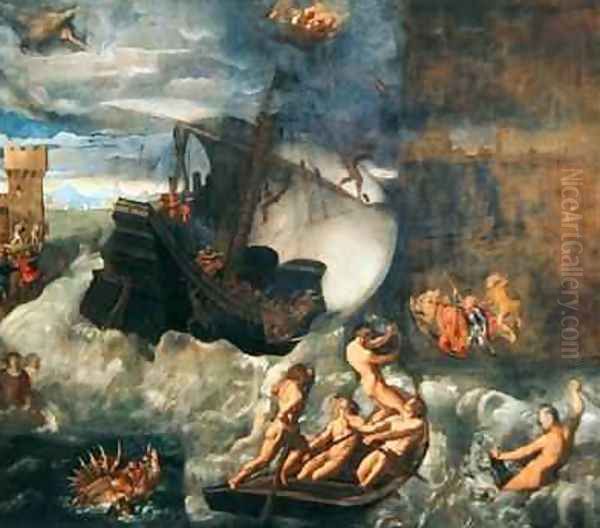 Sea Storm Oil Painting by Palma Vecchio (Jacopo Negretti)