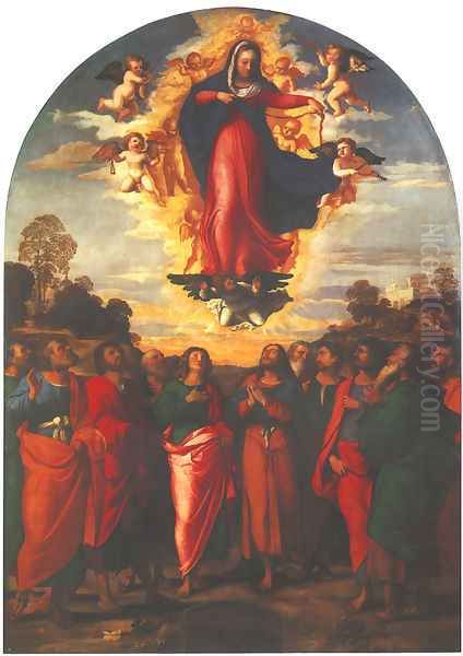 Assumption (Assunzione della Vergine) Oil Painting by Palma Vecchio (Jacopo Negretti)