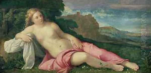 Venus in a Landscape, c.1520 Oil Painting by Palma Vecchio (Jacopo Negretti)