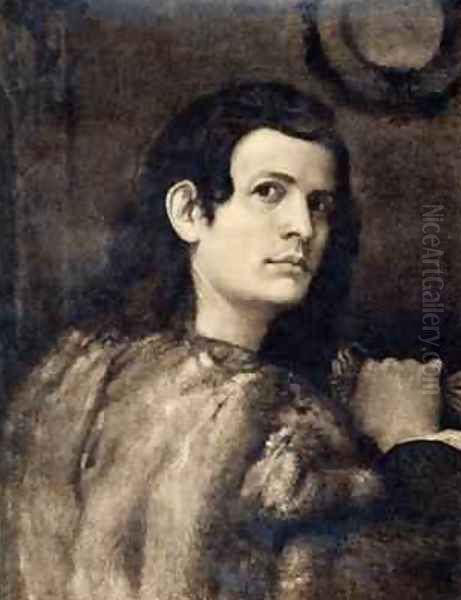 Self Portrait Oil Painting by Palma Vecchio (Jacopo Negretti)