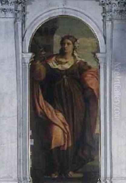 St. Barbara Oil Painting by Palma Vecchio (Jacopo Negretti)