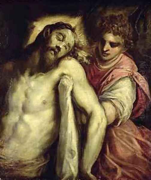 The Entombment Oil Painting by Palma Vecchio (Jacopo Negretti)