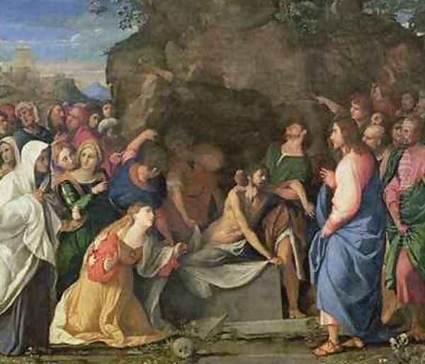 The Resurrection of Lazarus, c.1508-10 Oil Painting by Palma Vecchio (Jacopo Negretti)