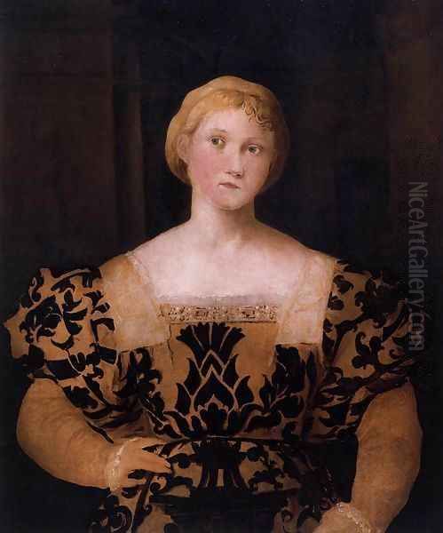 Portrait of Paola Priuli Oil Painting by Palma Vecchio (Jacopo Negretti)